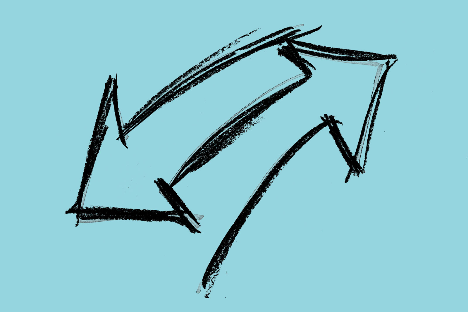 arrows pointing in opposite directions